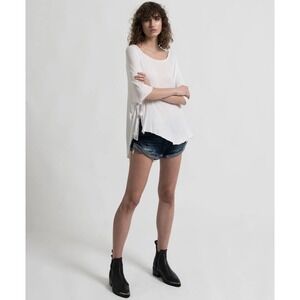 One‎ Teaspoon NEW Bamboo Ribbed T-Shirt Short Sleeve White Size XS/S